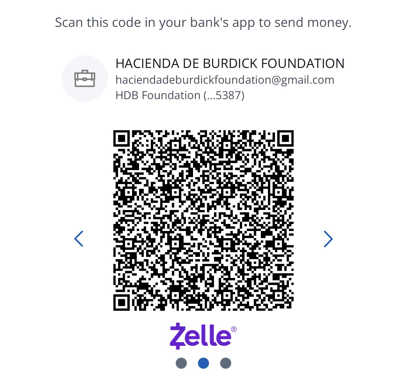 PayPal QR code — Hacienda de Burdick Foundation